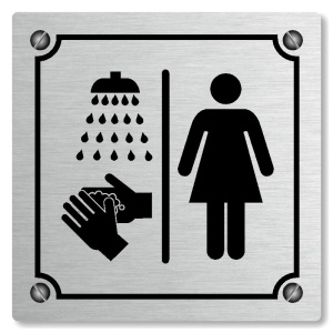 Umývárna ženy, 118x118mm, stříbrná, Kansas